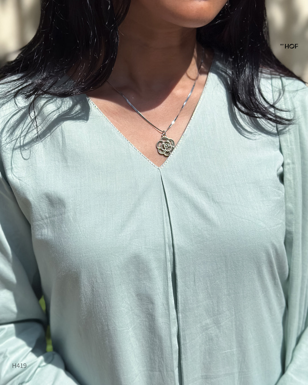 MY HOF Ocean Green Suit Set In Mul Cotton