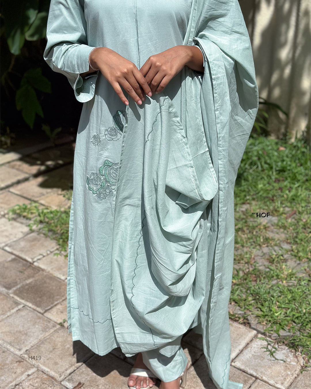 MY HOF Ocean Green Suit Set In Mul Cotton