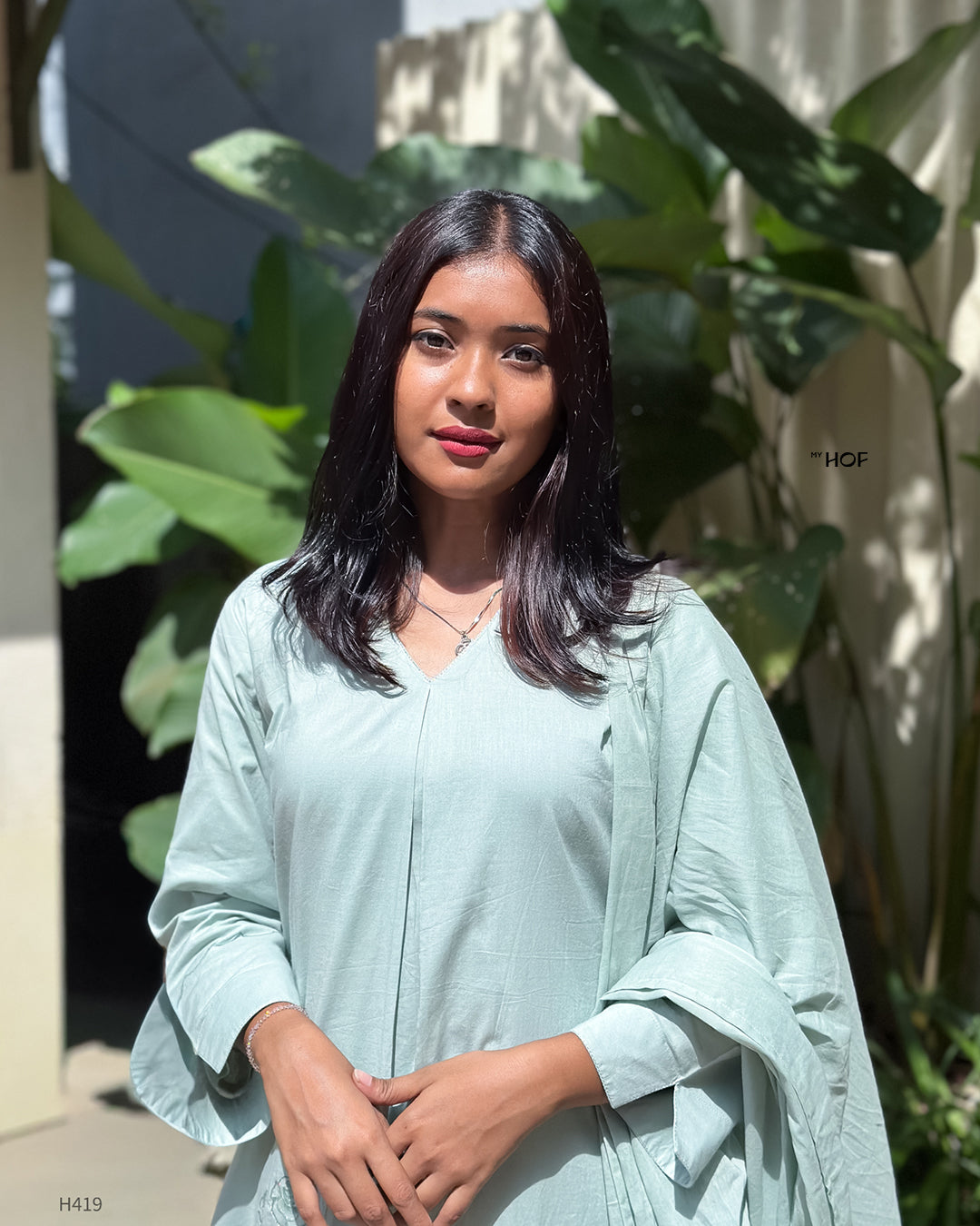 MY HOF Ocean Green Suit Set In Mul Cotton