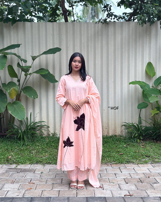 MY HOF peach  suit set  In Cotton