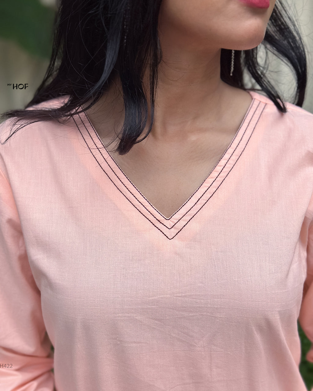 MY HOF peach  suit set  In Cotton