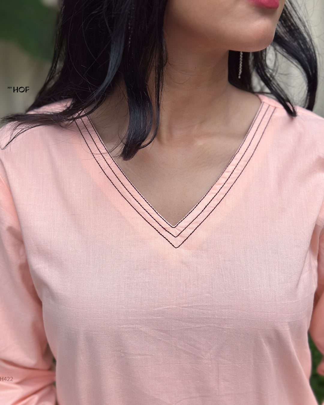MY HOF peach  suit set  In Cotton