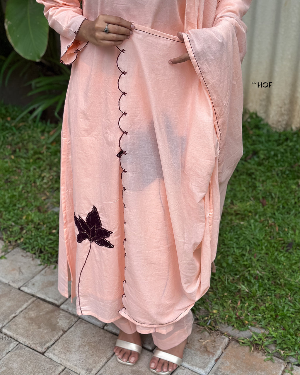 MY HOF peach  suit set  In Cotton