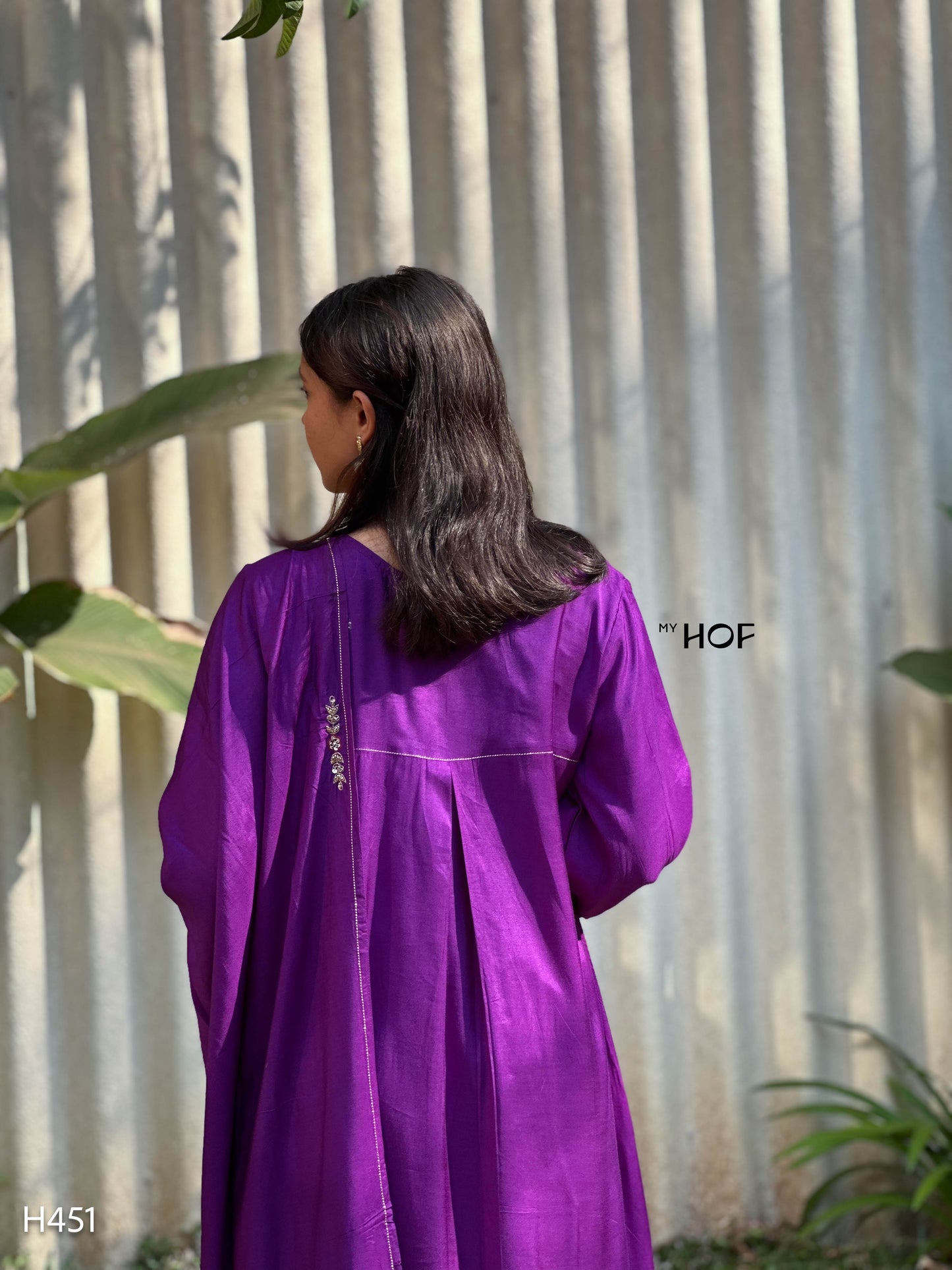 MY HOF Deep Purple Suit With Floral Hand embroidery