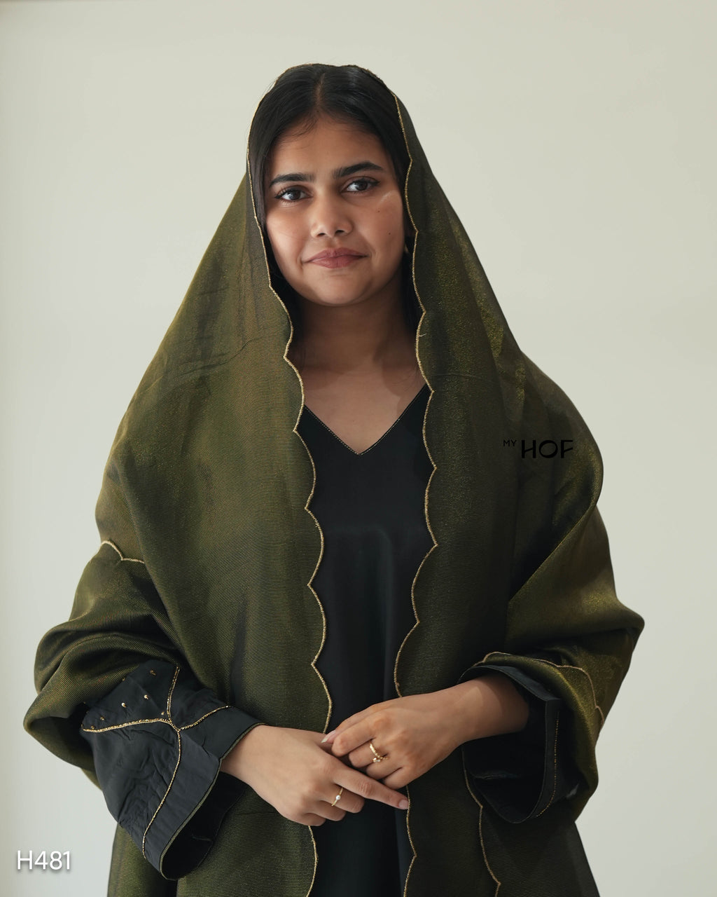 MY HOF Black Suit Set With Hand Embroidery In Crepe