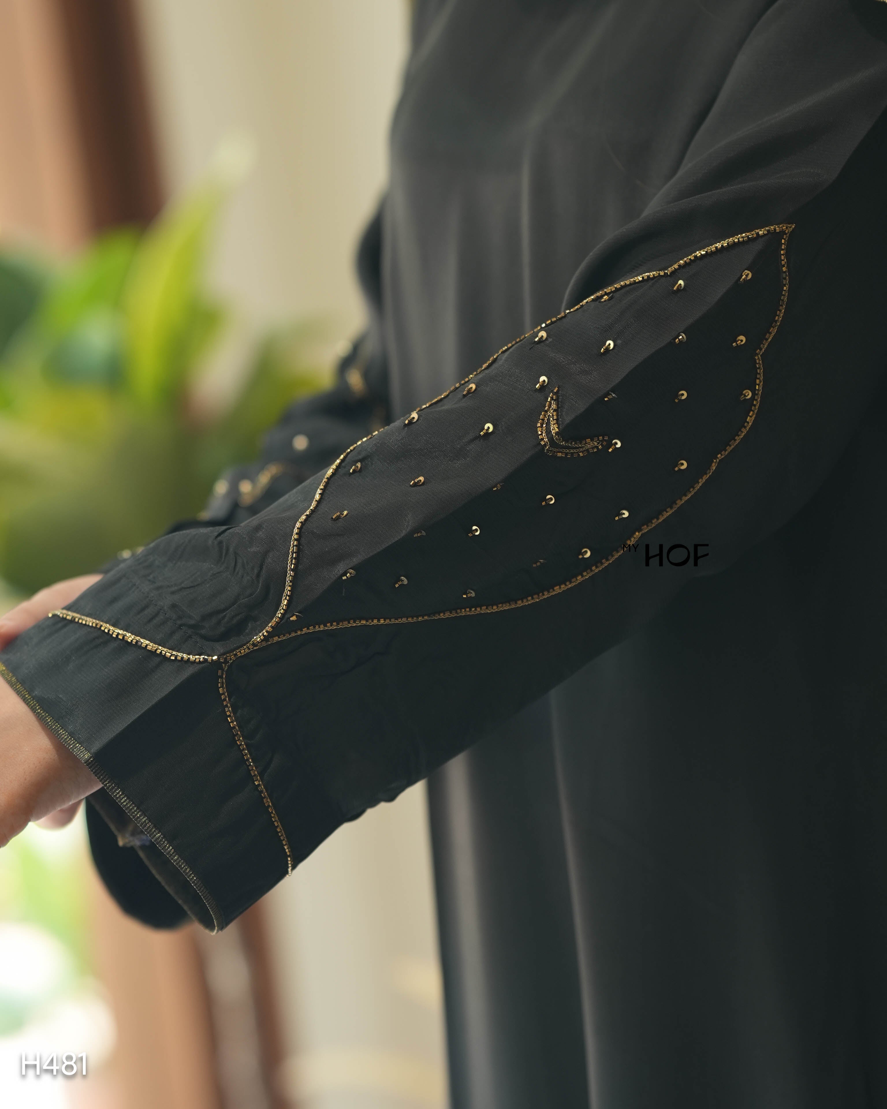 MY HOF Black Suit Set With Hand Embroidery In Crepe