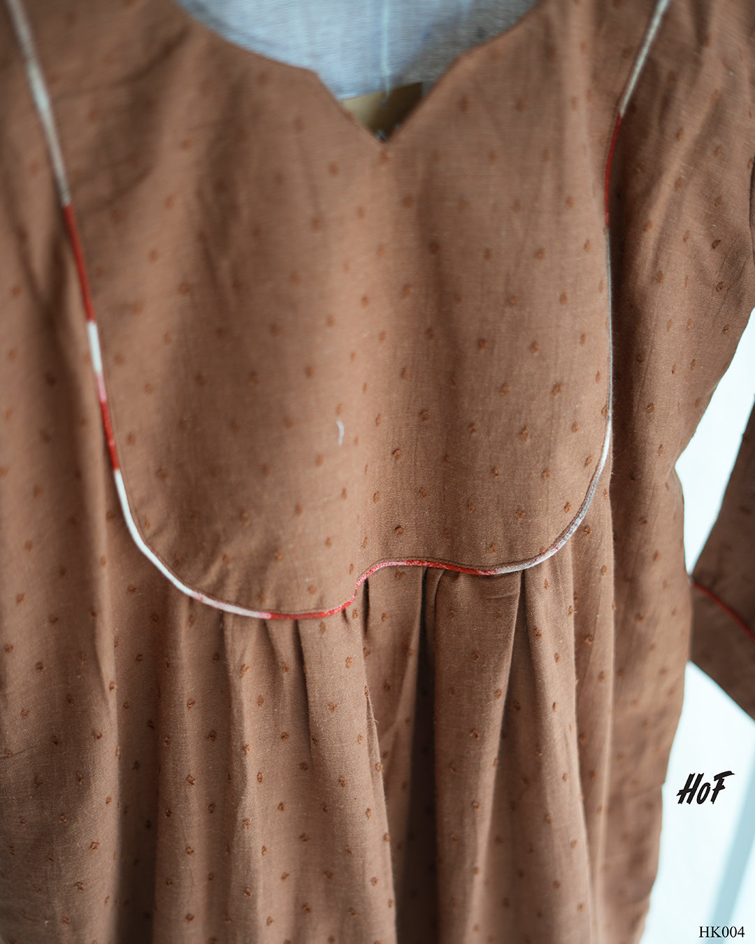 MyHof Brown Casual Kurti In Cotton