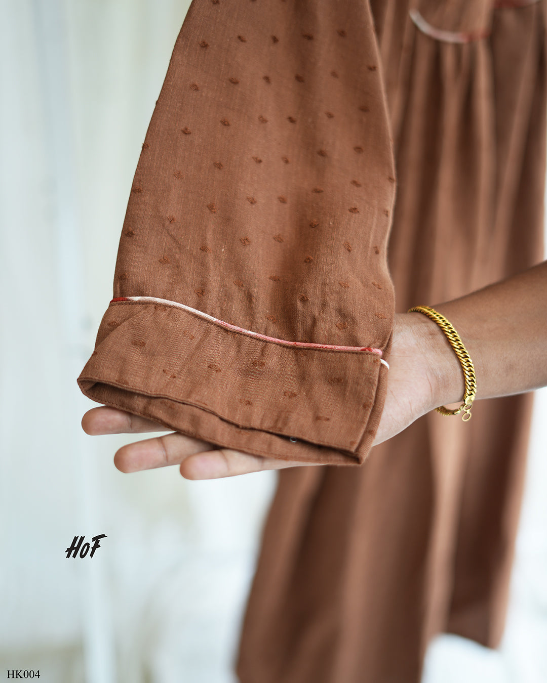 MyHof Brown Casual Kurti In Cotton