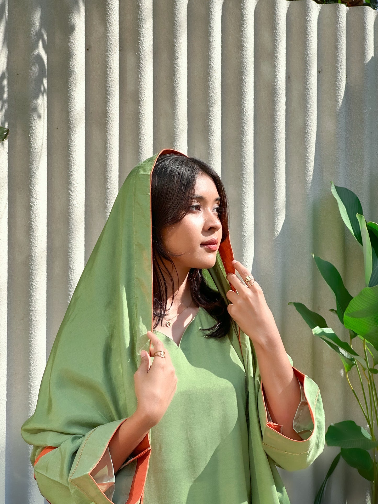 MY HOF Mint Green Suit Set With Floral Hand Embroidery In Muslin