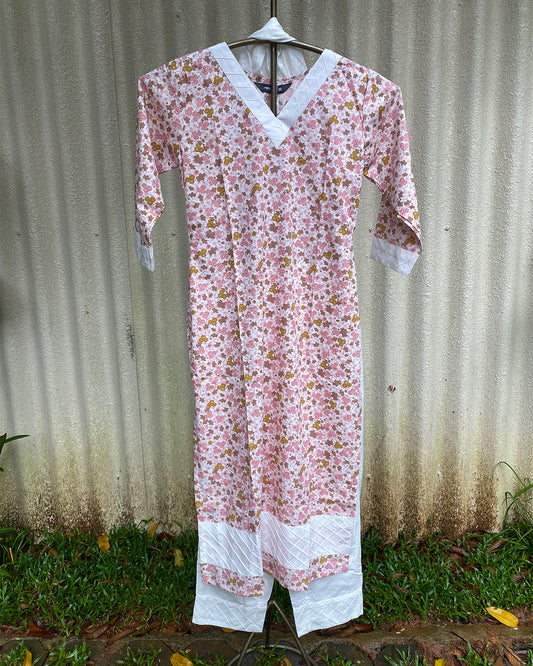 MY HOF Floral Printed Suit Set In Cotton