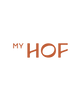 Logo with 'MY HOF' text in orange on a white background